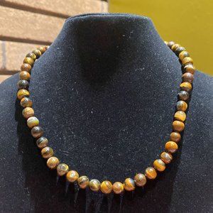 (sold out) 8MM Tiger’s Eye Bead Stretchy Cord Necklace/Bracelet/Anklet